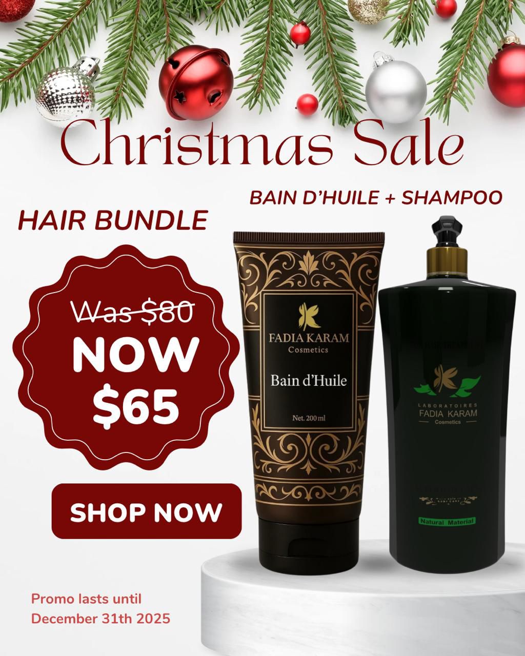 Christmas Bundle Shampoo + Bain d'huile - FADIA KARAM COSMETICS