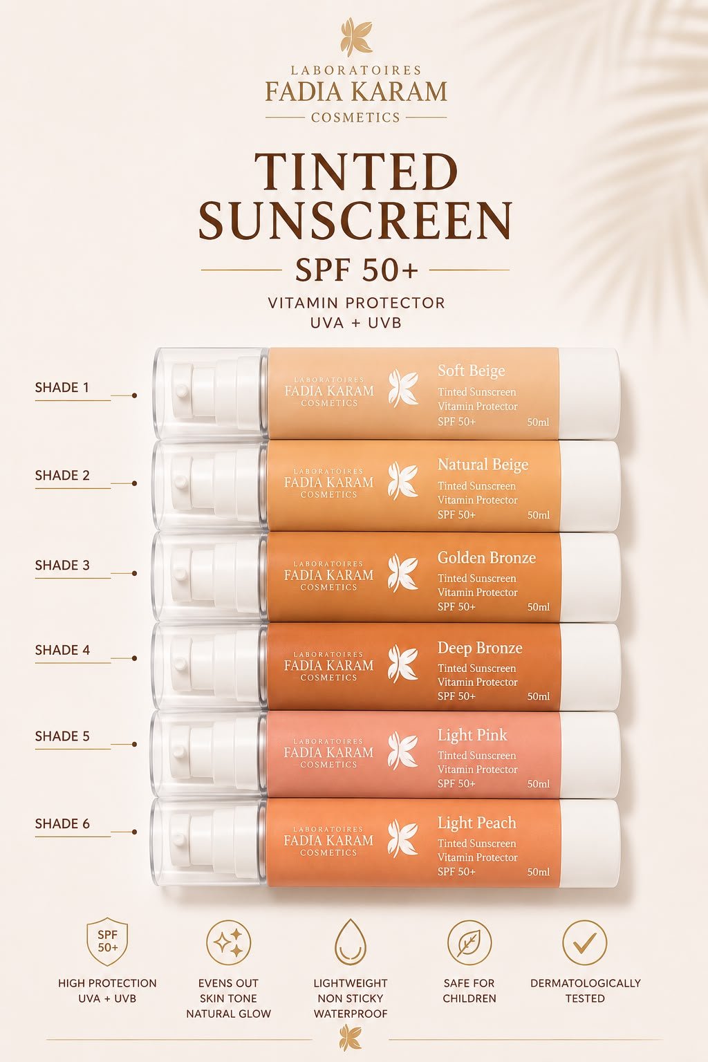 Tinted Sunscreen Light - FADIA KARAM COSMETICS